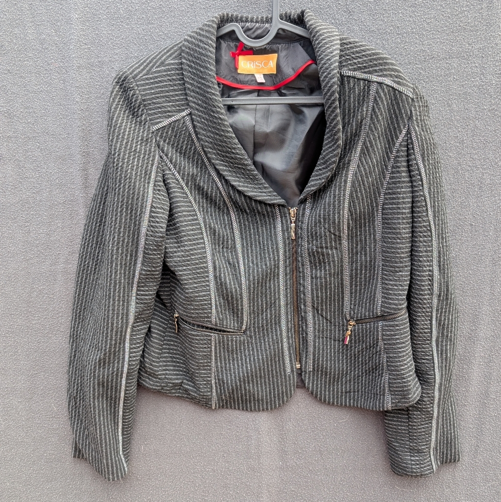 Crisca Funky Zip Up Blazer Jacket - Size 8